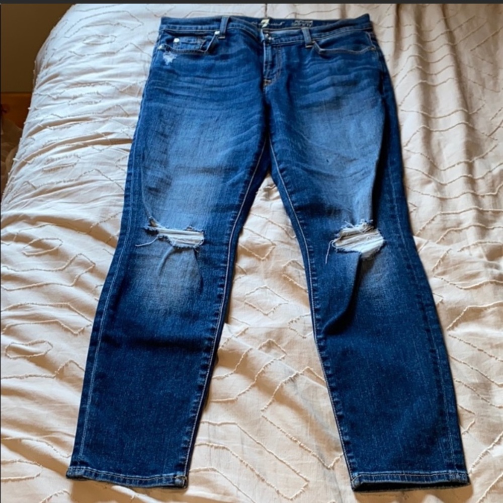 7 for all Mankind distressed Skinny Jeans